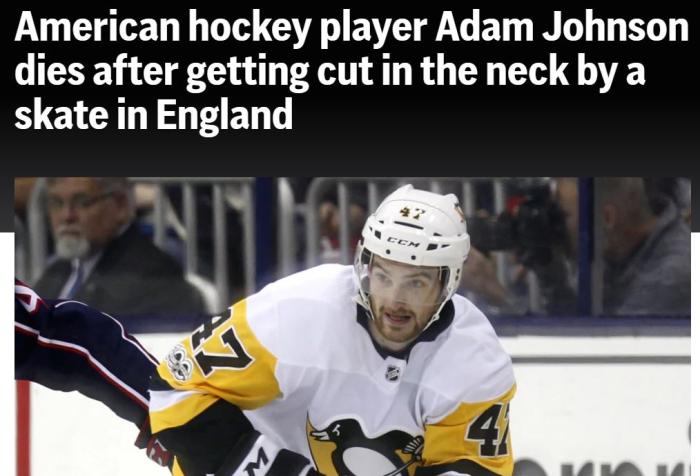 英格兰高水平冰球赛再现悲剧：29岁球员因冰刀割